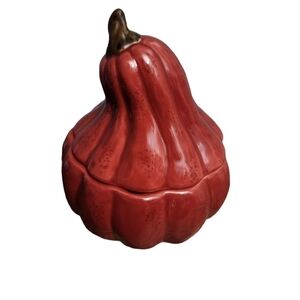 COPY - Chris Madden Red Pumpkin Gourd Dish with Lid